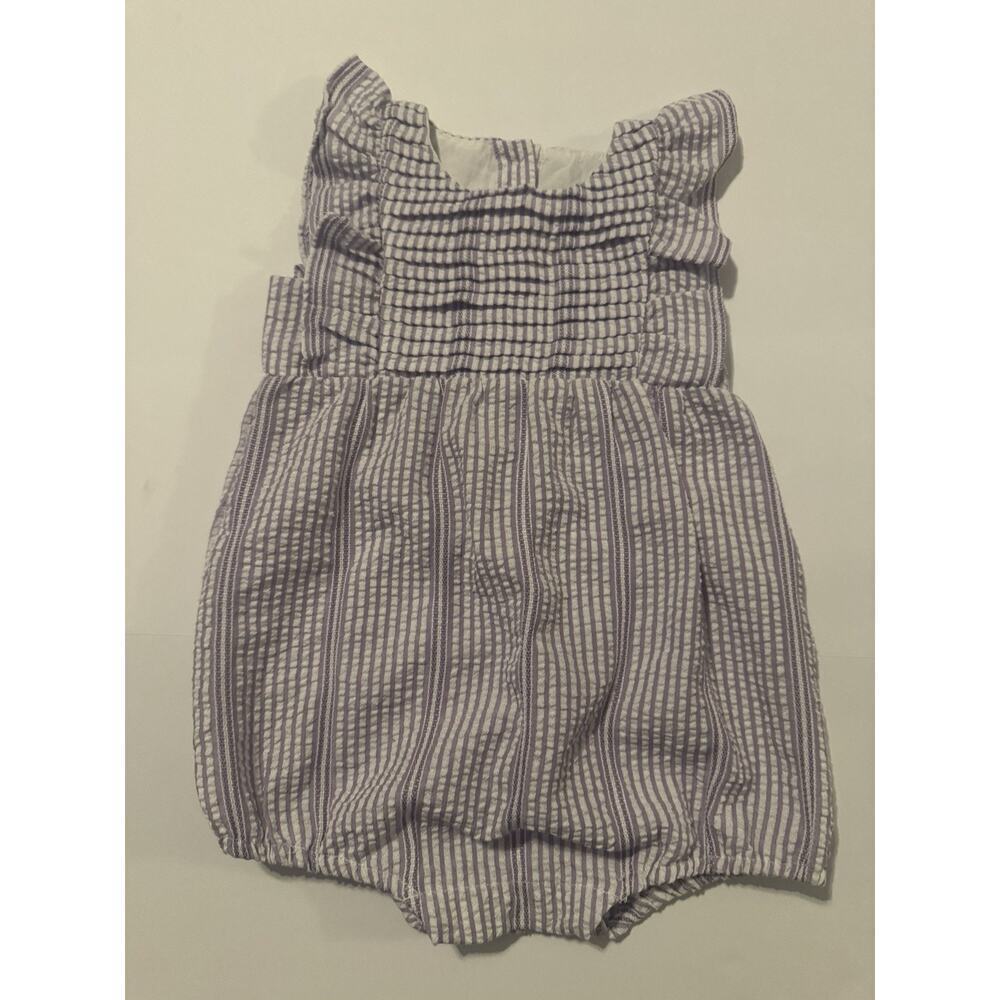 Bisby Baby Girl Bubble Romper Seersucker Ruffle 18-24M Purple